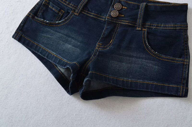 Nelia Button Denim Shorts