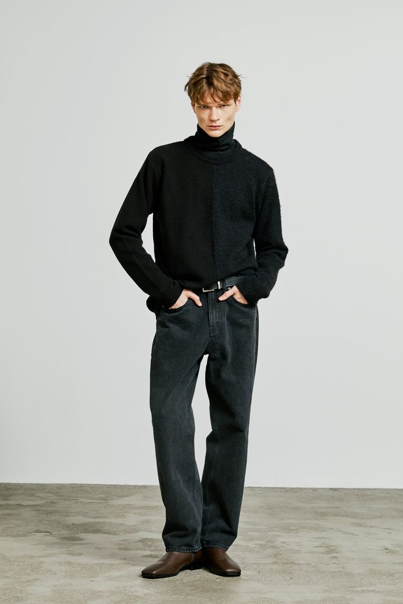 division mohair & soild knit black