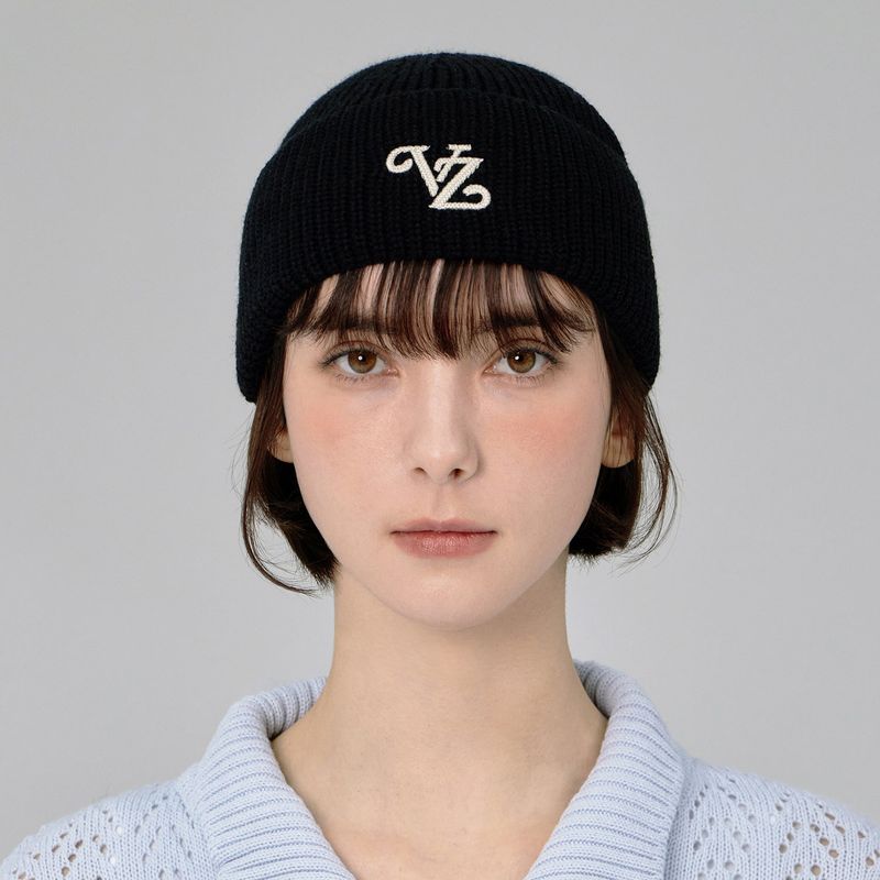VARZAR（バザール）の「リーフ VZ ロゴウォッシュドビーニー / ブラック（帽子）」