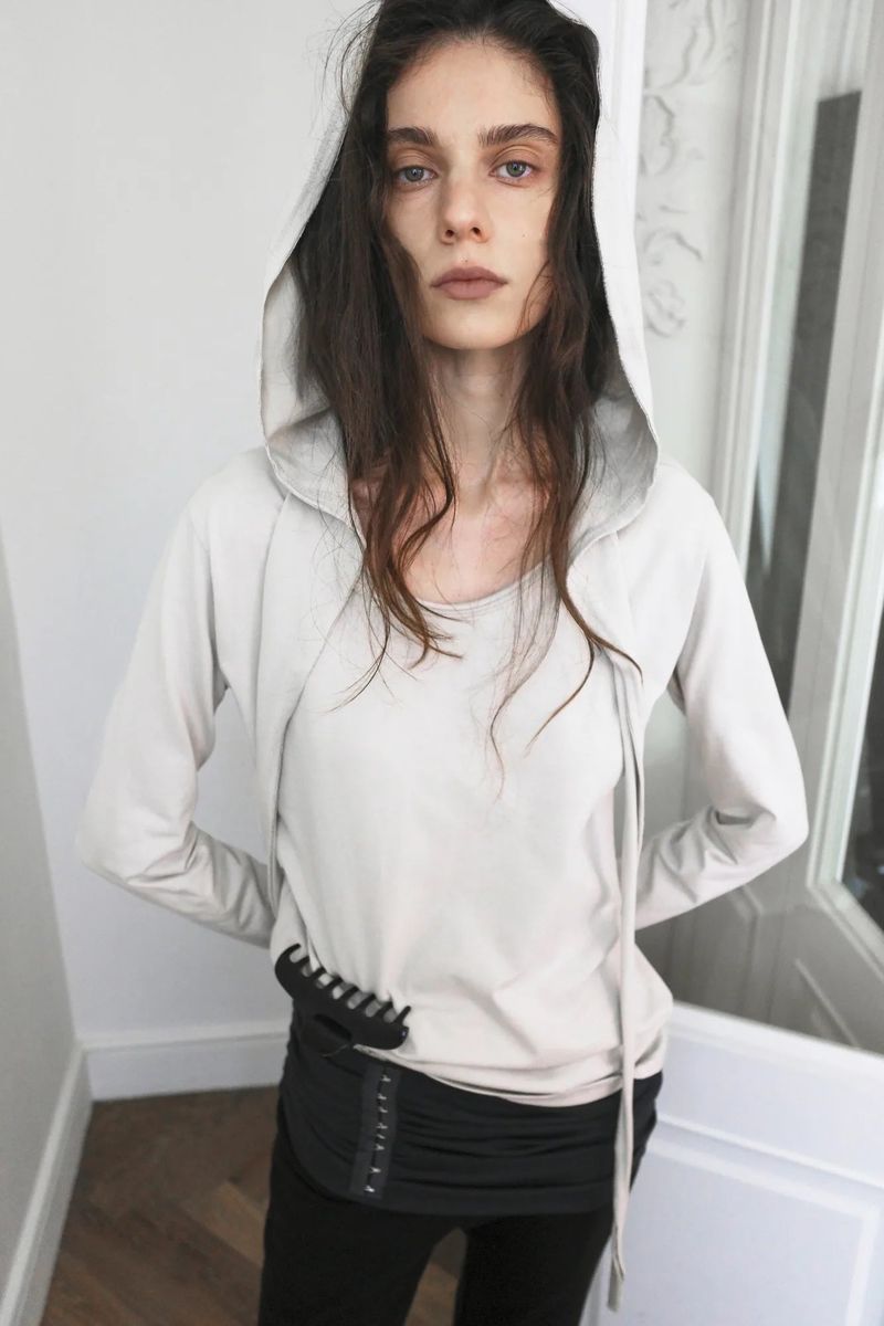 26SS★フーディースカーフローカットTシャツ