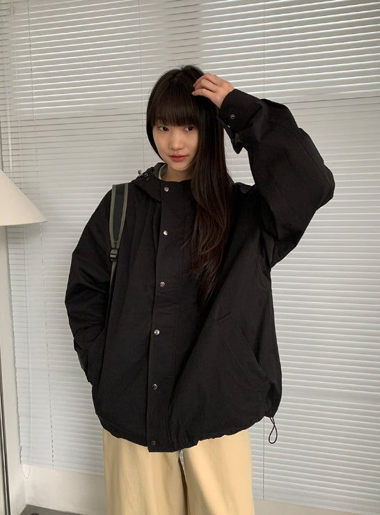 [unisex] Caranne Color Matching Hood Bomber Jacket