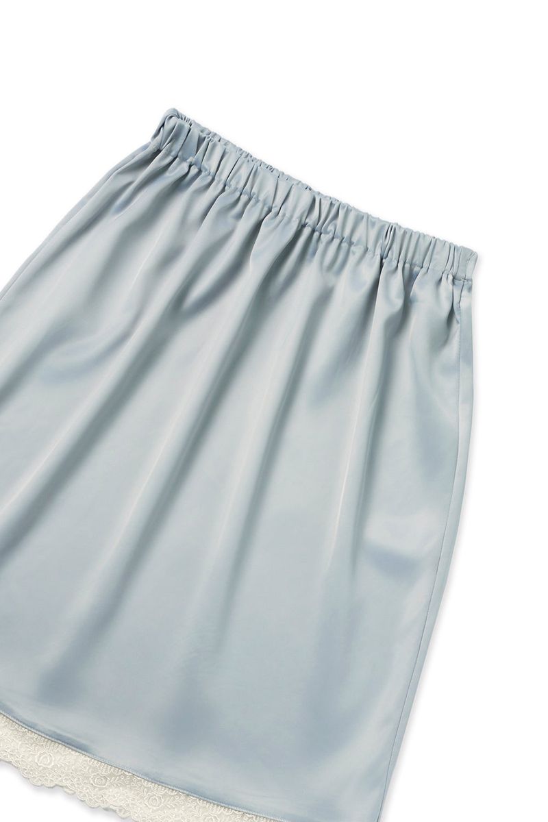 Slip satin midi skirt_skyblue
