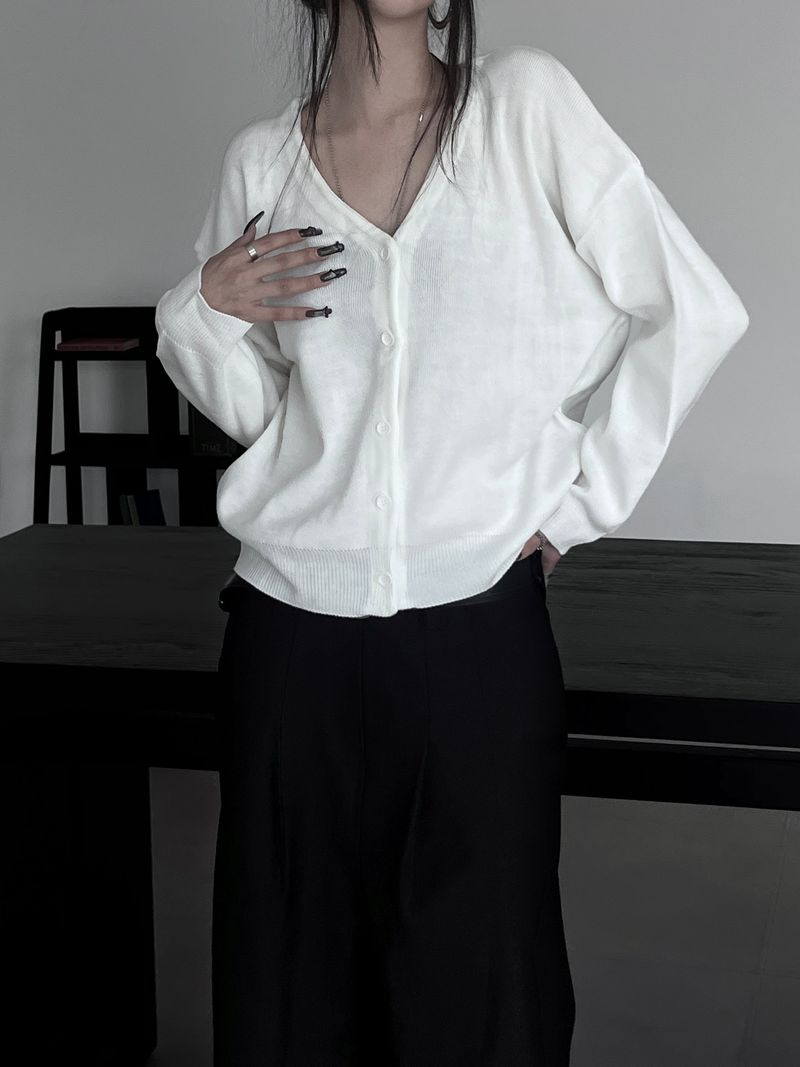 minimal basic knit cardigan (2color)