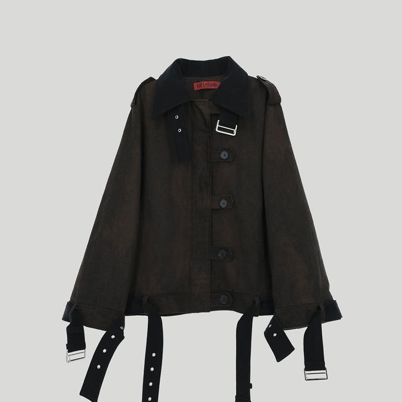 BELTED FLARE SUEDE JUMPER