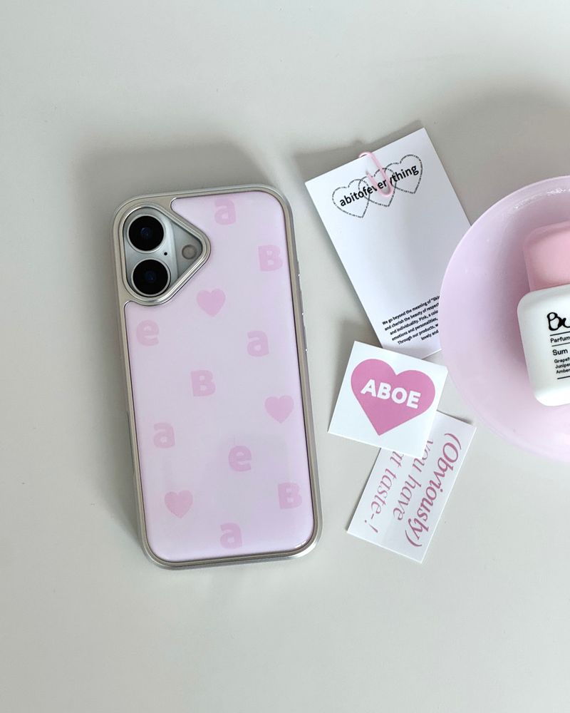 NEW LOGO Twin Pink Silver Epoxy Case