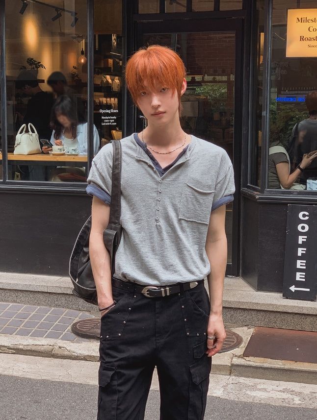2PLAN（ツープラン）の「カト ヘンリーネック スラブ ショートスリーブ Tシャツ（トップス）」