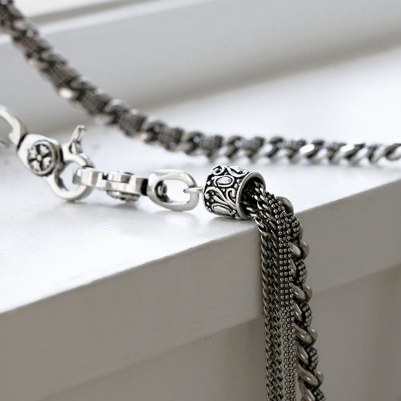 SVC-531 Handmade Antique Silver Mesh Pants Chain Keychain
