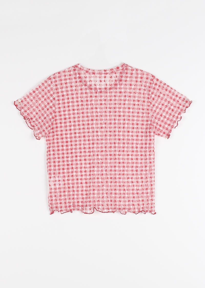 LACE CHECK TEE