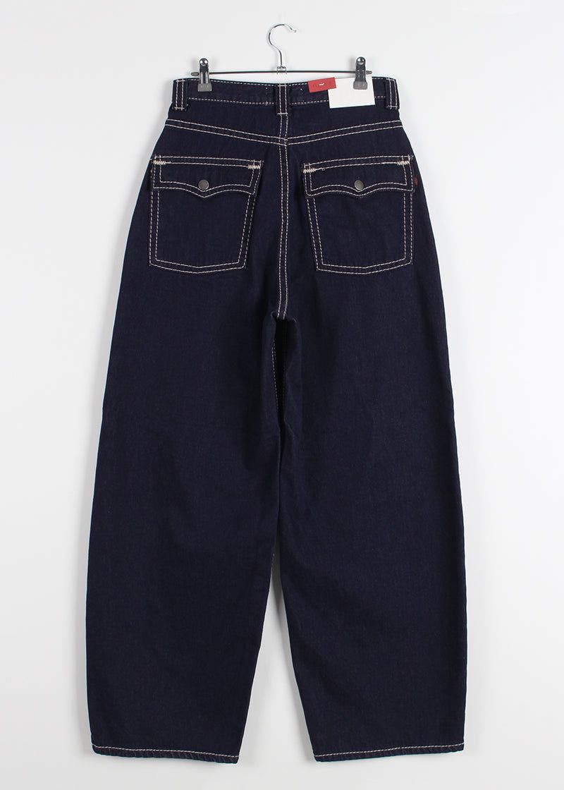 STITCH POCKET WIDE DENIM