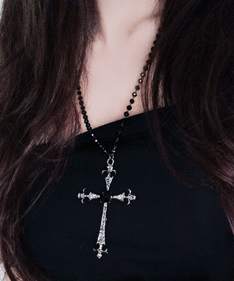 Demon Black Cross Necklace