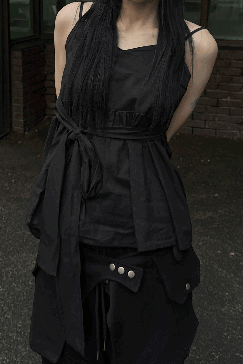 RIBBON STRAP BUSTIER TOP