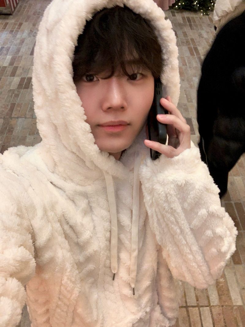 Cozy cable fleece hood
