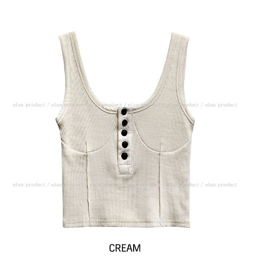Windy Bret Button Ribbed Sleeveless