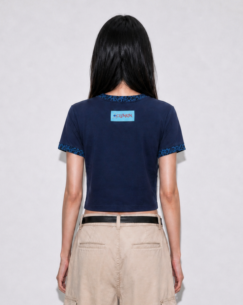 レオパードリンガーTシャツ(NAVY/BLUE) [WOMEN]