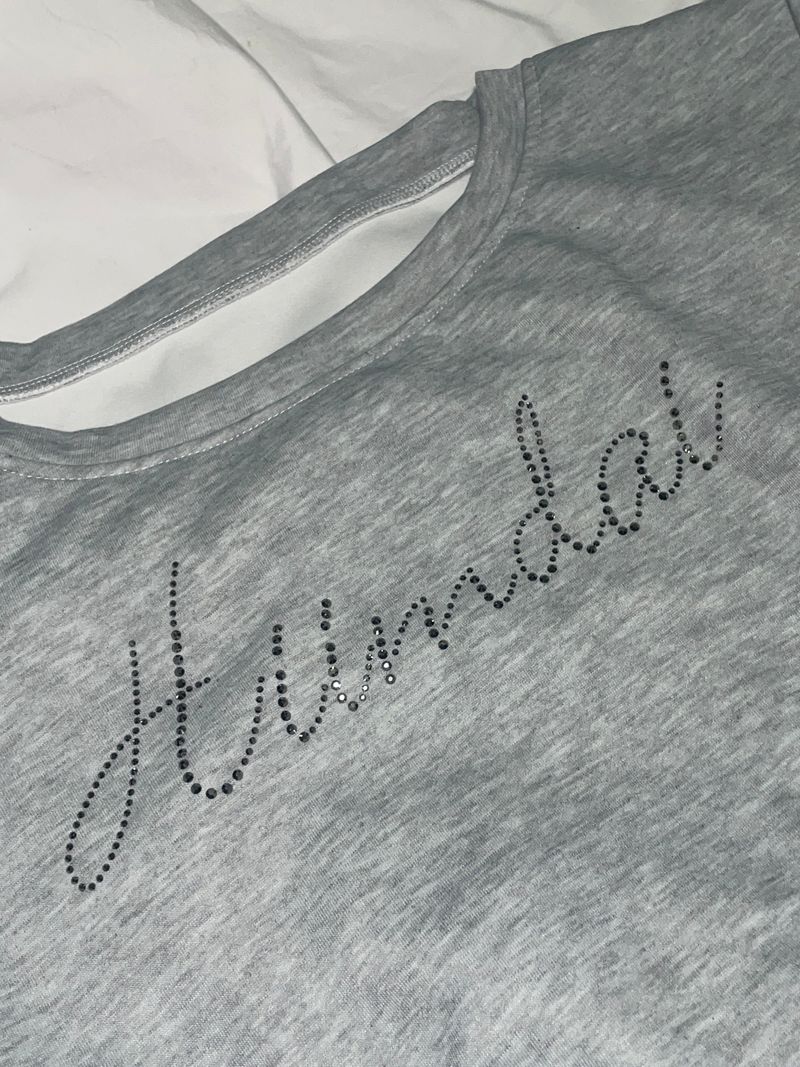 Gray Cubic Crop Sweatshirt