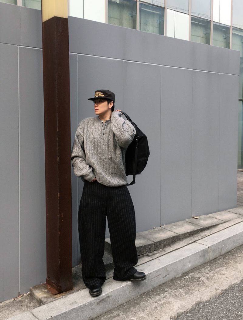 No.1503 wool stripe side tuck PT (3color)