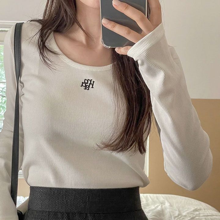 STITCH U NECK LONG SLEEVE T-SHIRT