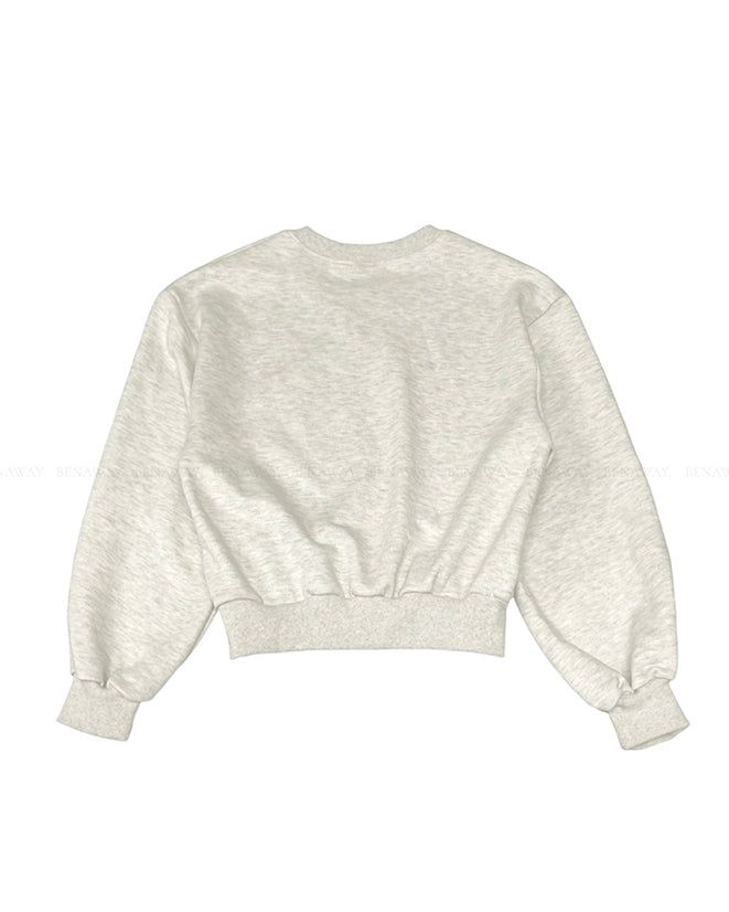 Burnt Overfit Balloon Crop Sweatshirts 4C