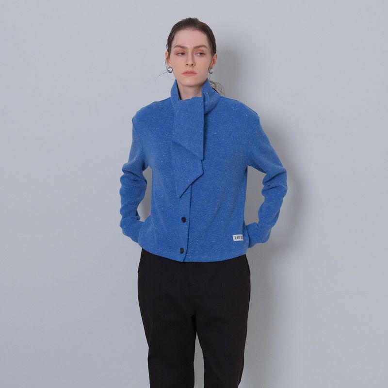Blue Tie Knit Cardigan