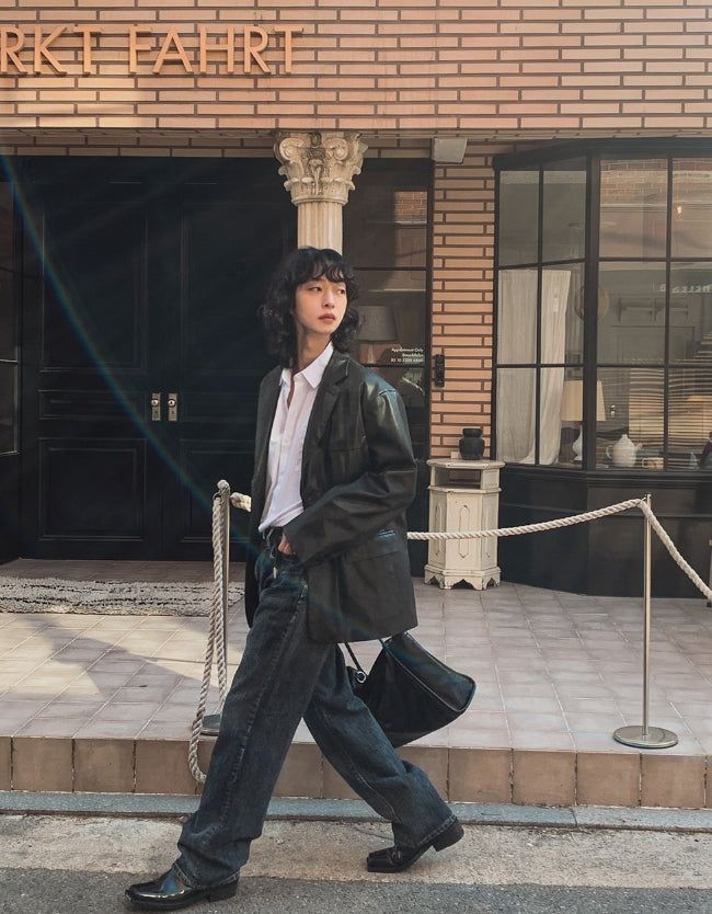 Kates leather over blazer