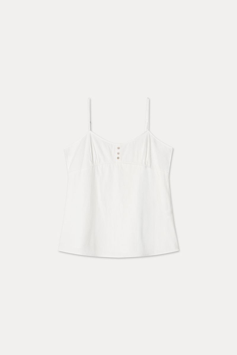 Pin Stripe Sleeveless_White