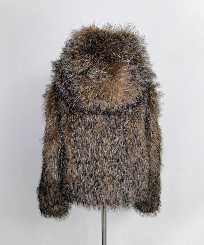 mix hooded fur jk (2colors)