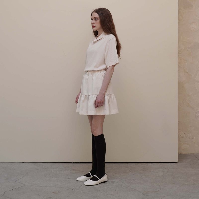Cream Drape T-Shrits