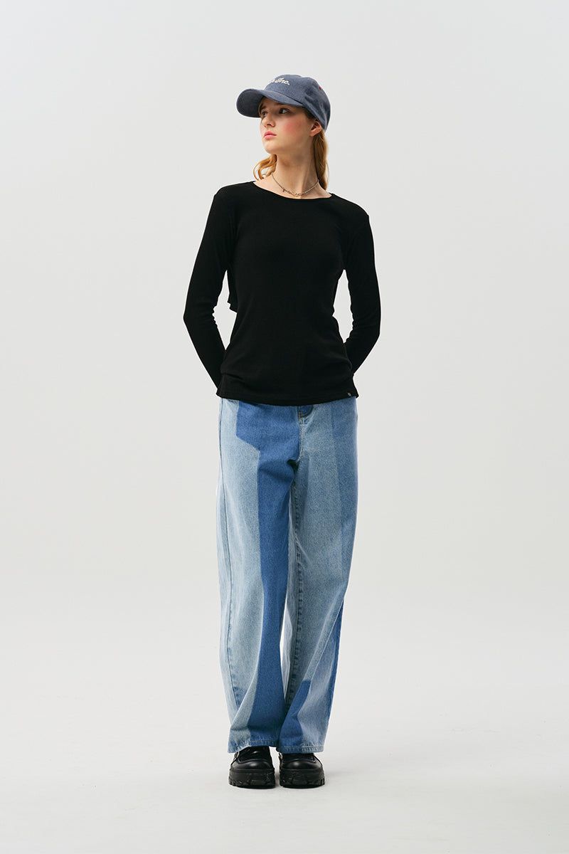 CHERRY WASHING DENIM PANTS [INDIGO BLUE]