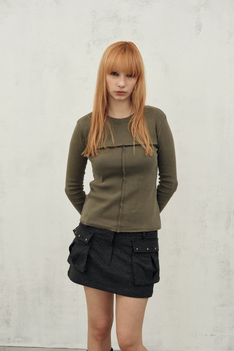 wool pk skirt (dark grey)