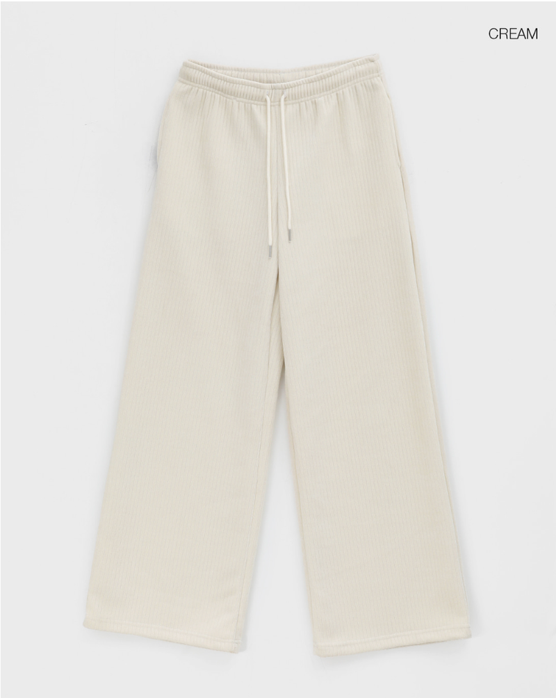 [MADE] Wolfin Belloa Ribbed Wide Banding Pants