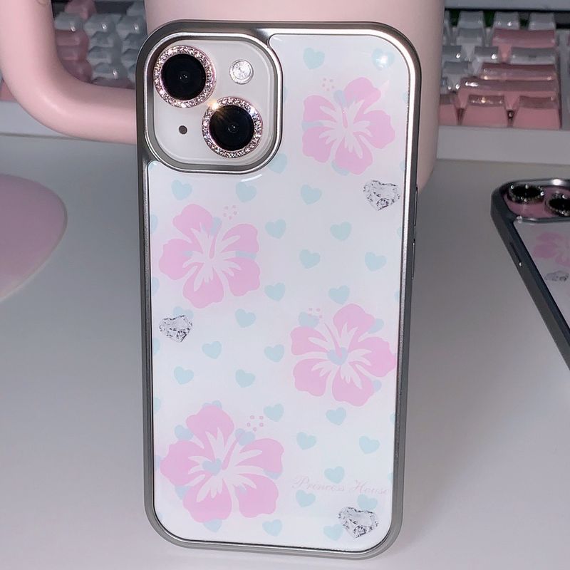 Aloha gal phone case (mint) - silver epoxy