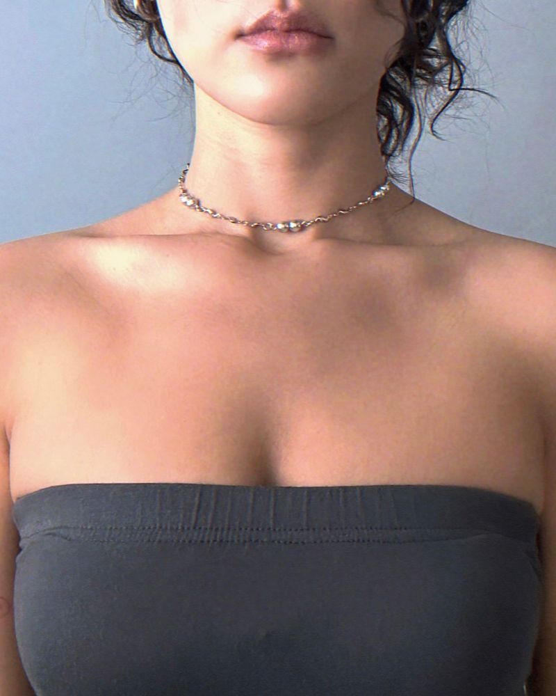 Pearl and Wave Chain Necklace (size: 2type)