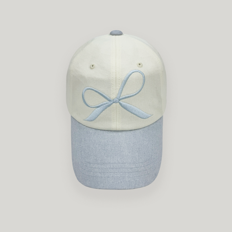 Sky Blue/Cream Pigment Ribbon Cap