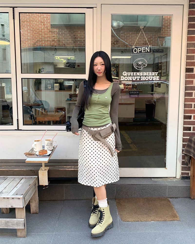 [ORIGINAL] Corinne Dot Midi Skirt