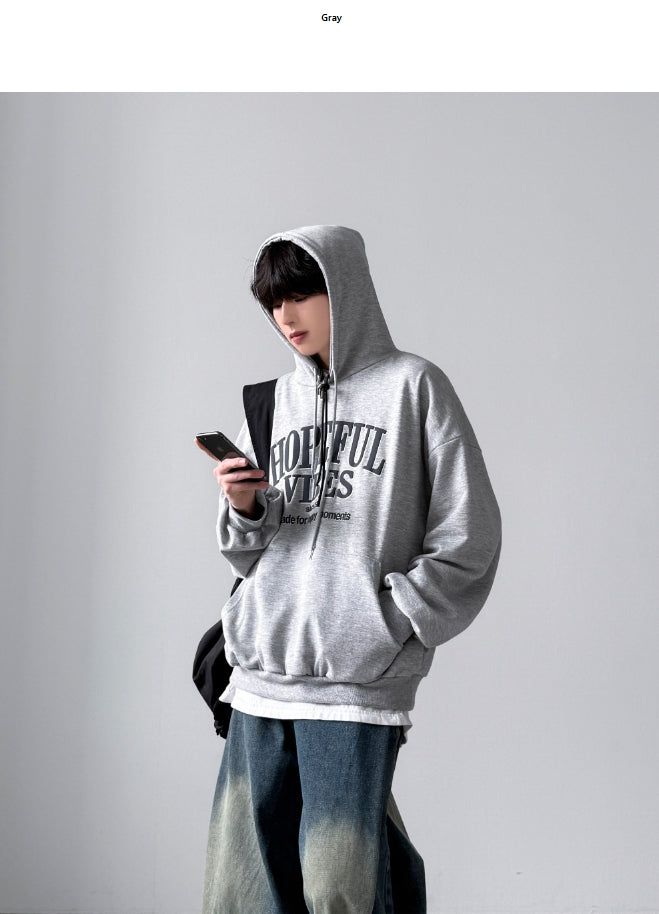 Puff Lettering Oversized Hoodie