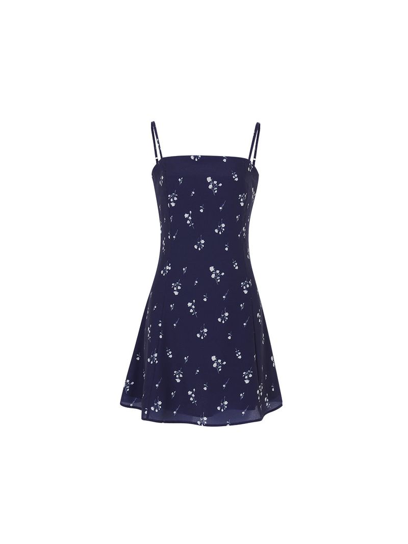 Floral flare dress (Navy)