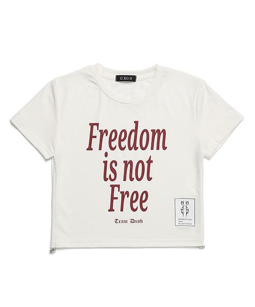 FREEDOM SIDE STRING CROP T-SHIRTS