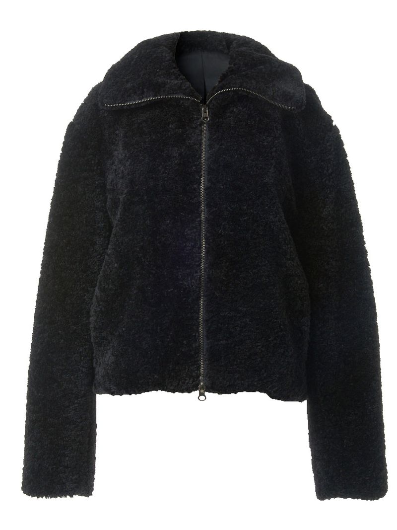 HIGHNECK FUR JACKET_BLACK