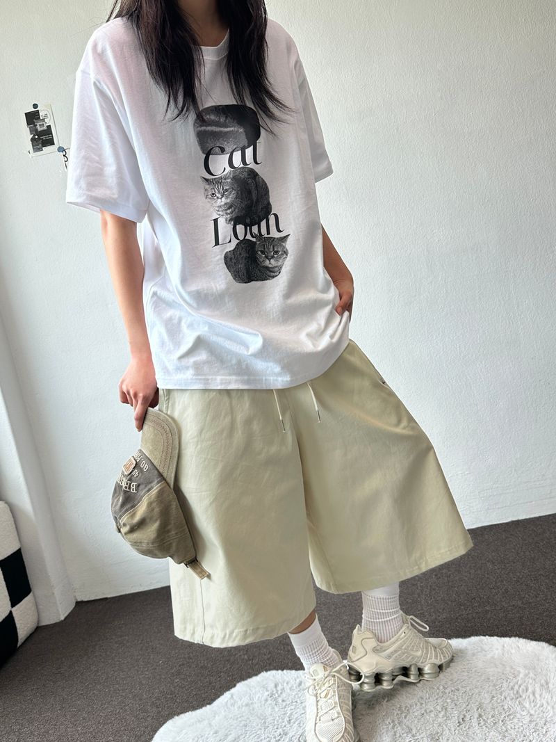 Jien Side Snap Cotton Bermuda Shorts 5color