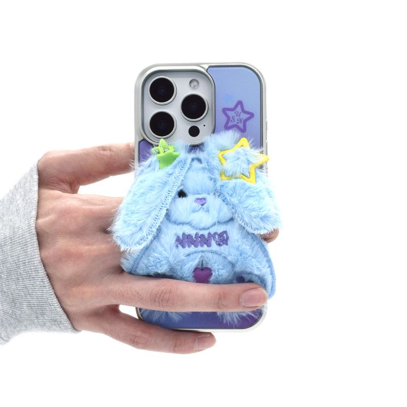 SUN CASE SHY RABBIT LIGHT BLUE (GLOSSY SILVER)