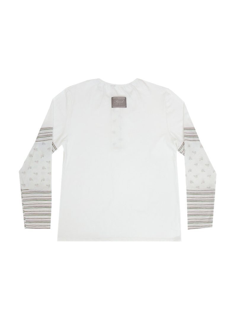 GARDEN STRIPE HENLEY NECK LONG SLEEVE