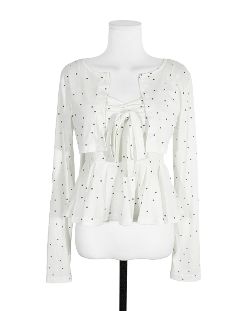 oreo ple big ribbon top + crop cd set