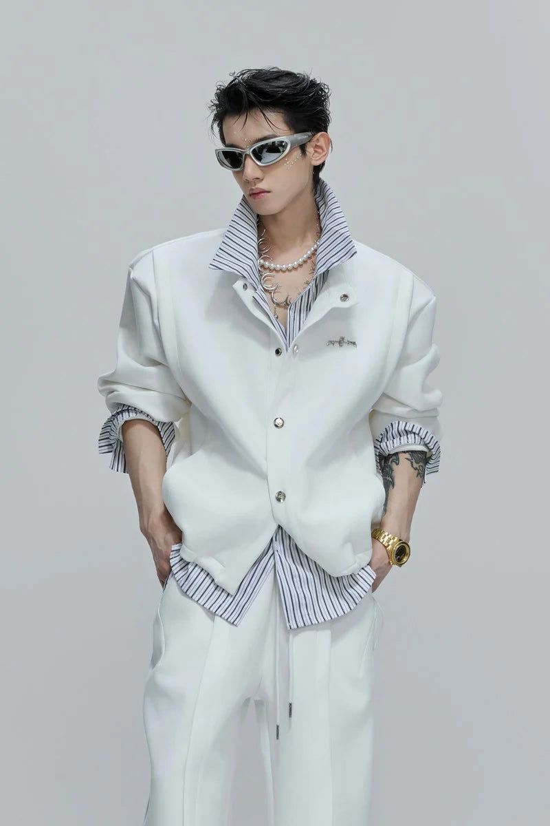 Striped Layered Overshirt