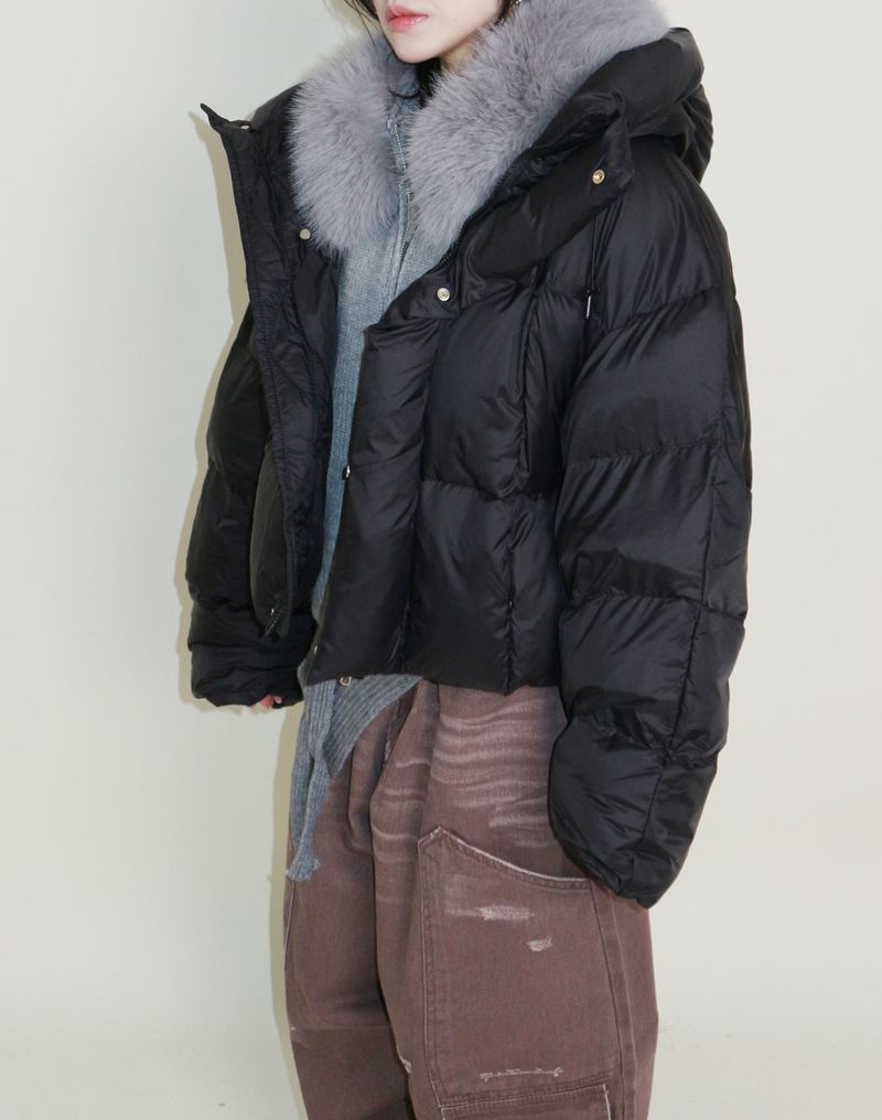 Out String Winter High-Neck Duck-Down Padded Jacket (Light Padded)