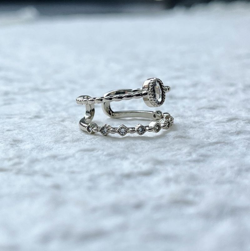Twin Line Crystal Ring