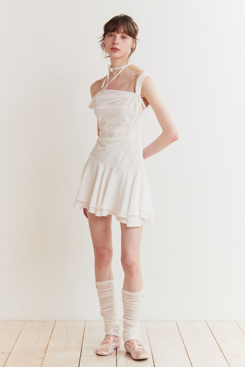 LILY FRILL DRESS ivory