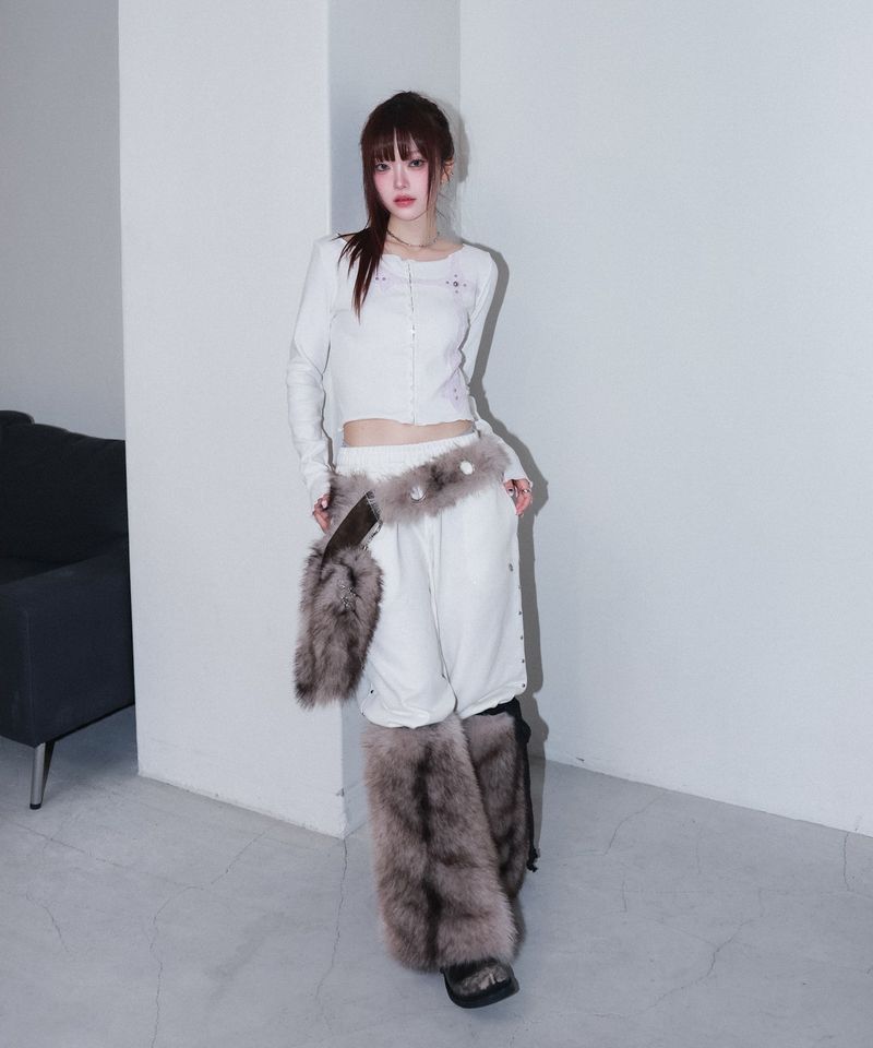 furry leg warmer - beige