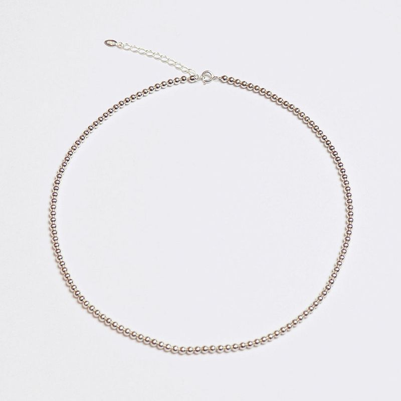silver ball necklace (silver)