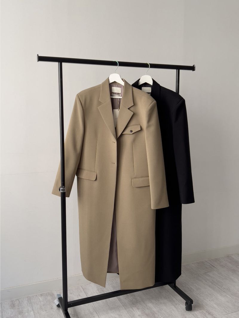 [SS] Flannel Pocket Overfit Long Coat