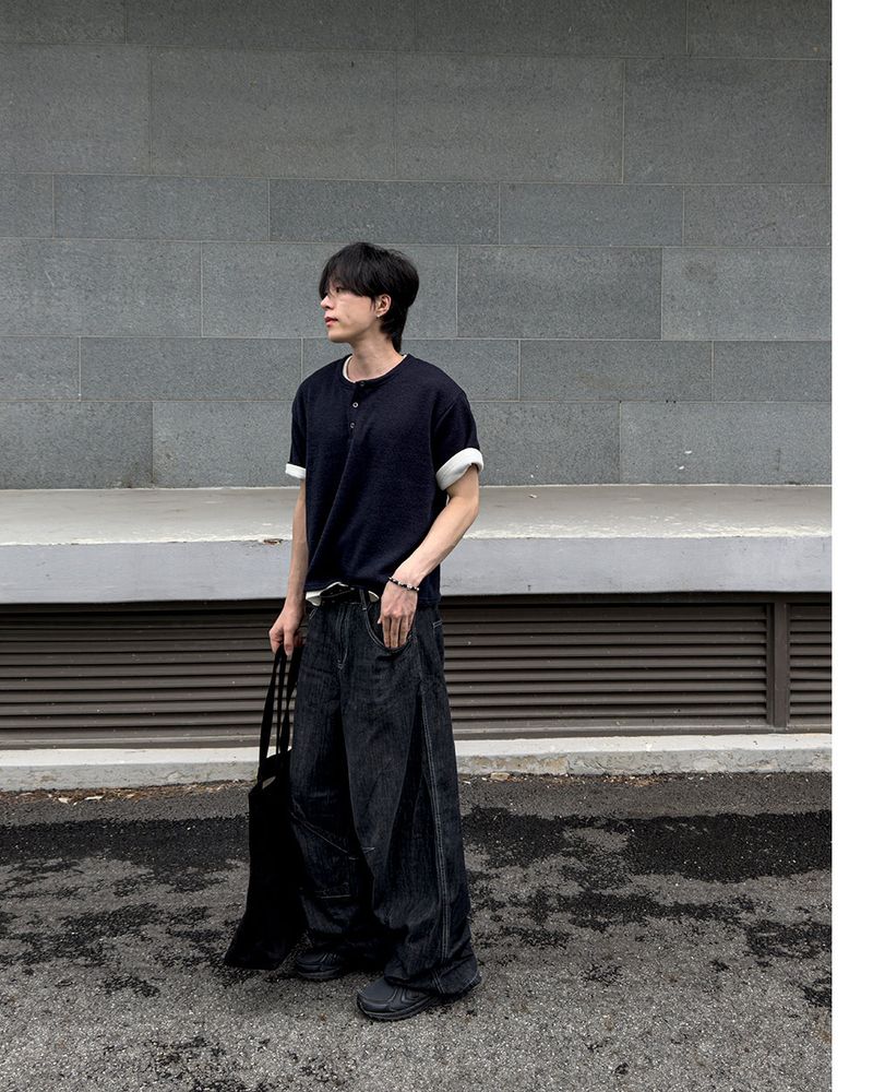 Evan Linen Curved Denim Pants